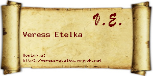 Veress Etelka névjegykártya